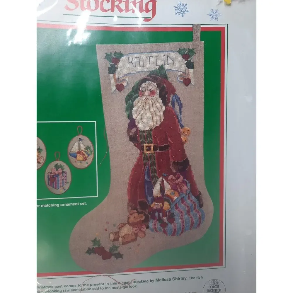 Vintage Dimensions Antique Christmas Stocking Counted Cross Stitch Kit 8375